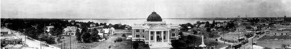 30" Wide Black & White Panoramic Photo of Calcasieu Parish Court House 1923 Lake Charles, LA