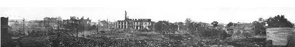 30" Wide Black & White Panoramic Photo Lake Charles Fire of 1910