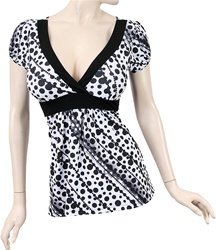 Black and White Empire Waist Top
