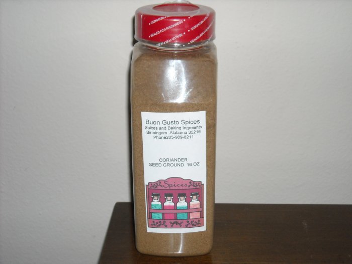 Coriander ground 16 oz jar $11.99--spices seasonings & herbs