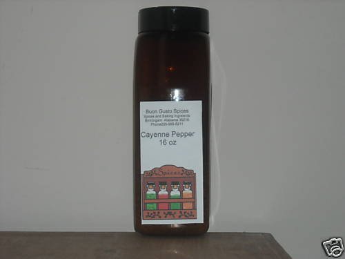 Cayenne Pepper 16 oz jar $11.99--spices seasonings & herbs