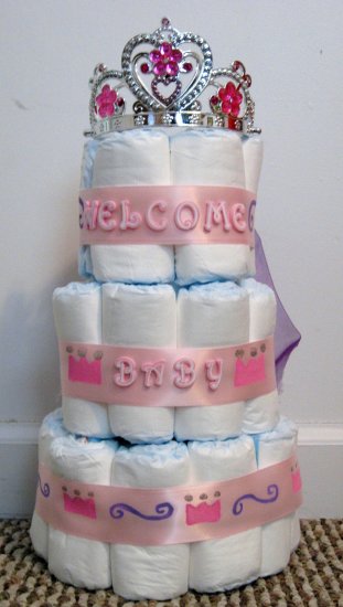 Girl's Princess Size 1 Diaper Cake
