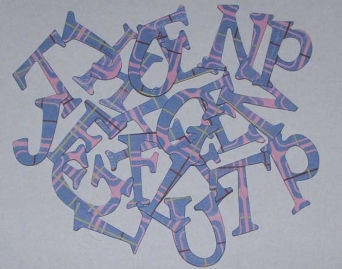 Scrapbooking Chipboard Fun Serif Alphabet - Blue/Pink