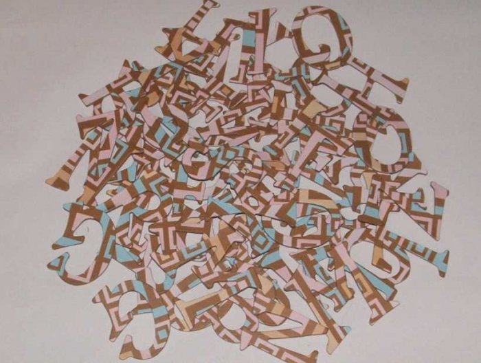 Scrapbooking Chipboard Fun Serif Alphabet - Brown/Pink Retro