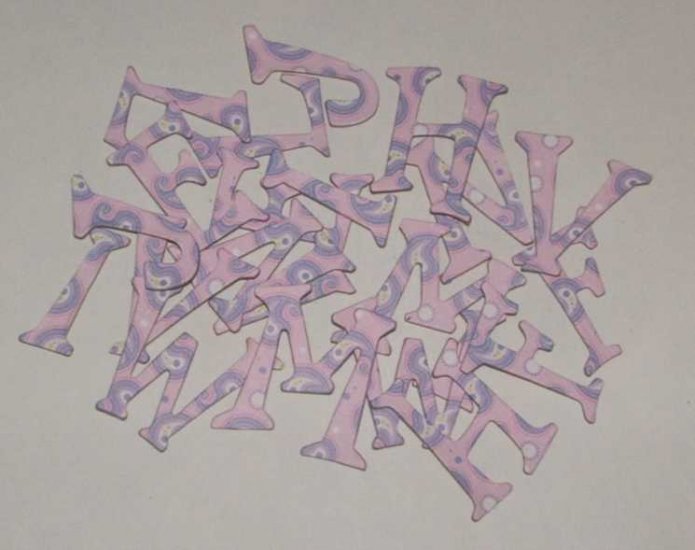 Scrapbooking Chipboard Fun Serif Alphabet - Pink Paisley