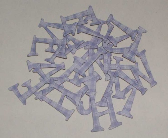Scrapbooking Chipboard Fun Serif Alphabet - Purple Plaid
