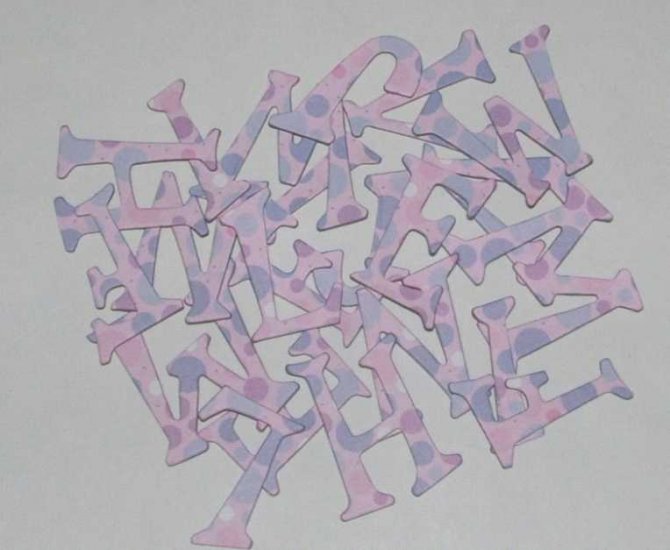 Scrapbooking Chipboard Fun Serif Alphabet - Purple Polka Dots