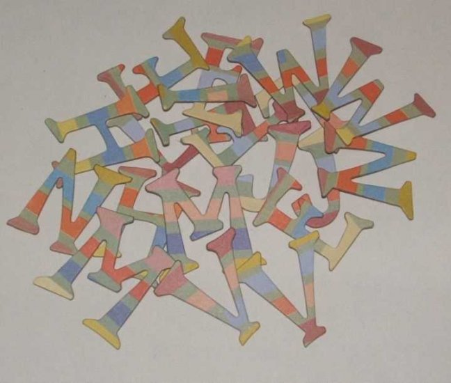 Scrapbooking Chipboard Fun Serif Alphabet - Bold Stripes