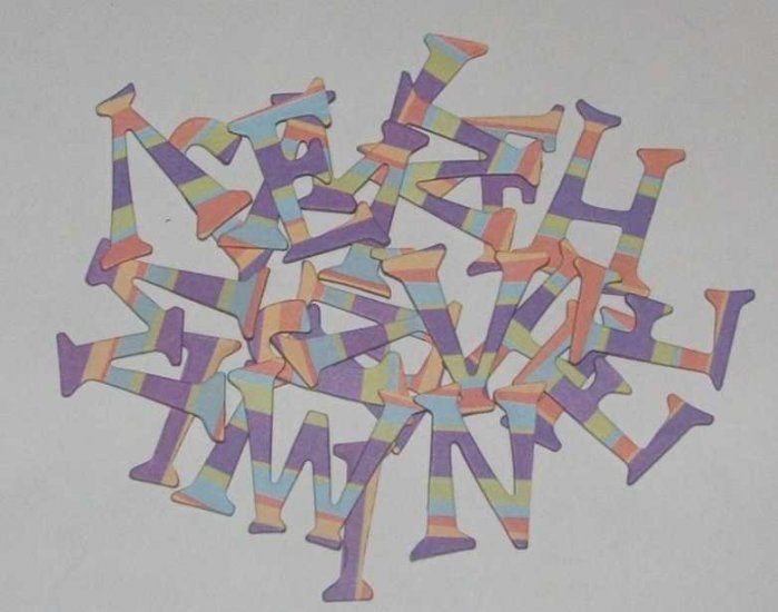 Scrapbooking Chipboard Fun Serif Alphabet - Fun Stripes