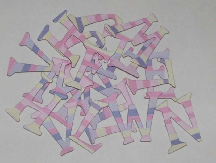 Scrapbooking Chipboard Fun Serif Alphabet - Summer Stripes