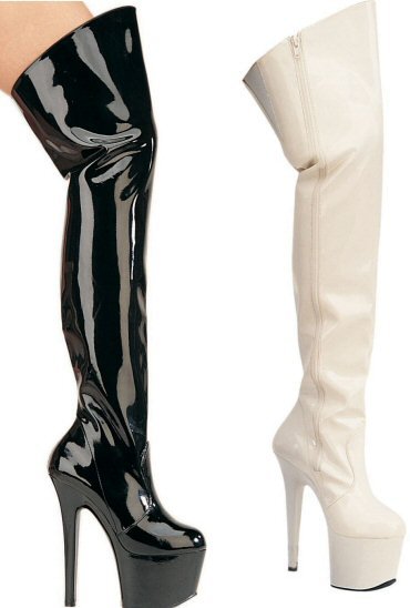 Women's Thigh High Boot with Open Top and Inside Zipper