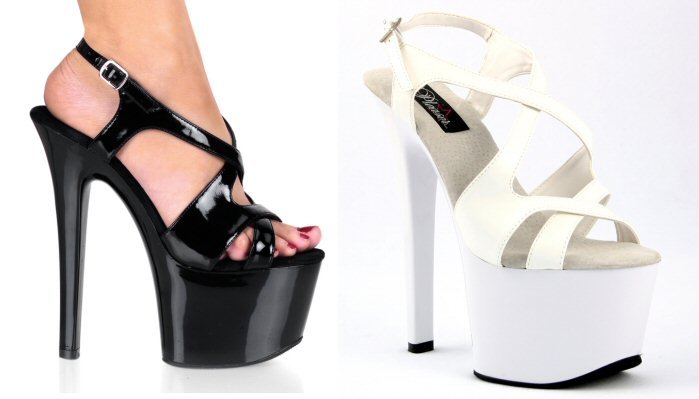 Women's High Heel Platform Shoes with Criss Cross Wrap Around Straps