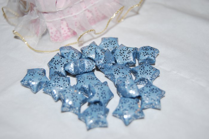 Silver patterned blue stars