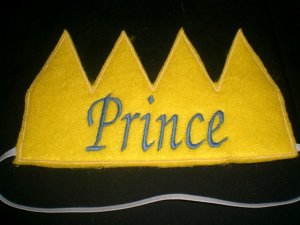 Prince or King Crown Machine Embroidery Design