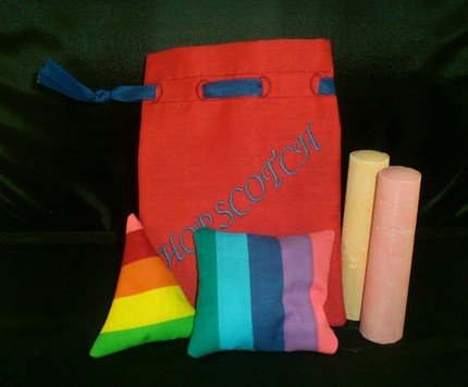 Hopscotch Bag with Beanbags Machine Embroidery Design