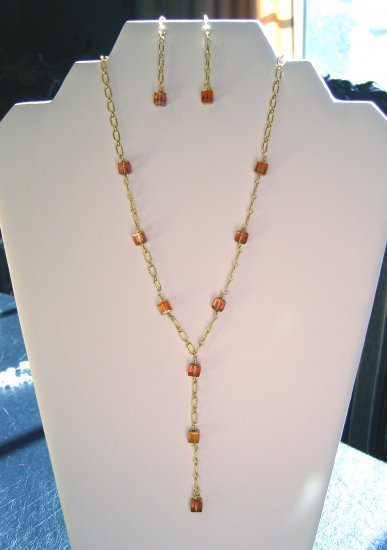 Crystal Copper Y Necklace