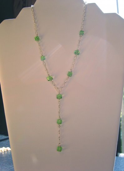 Peridot Y Necklace