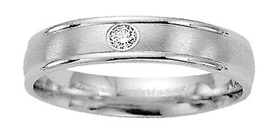 Benchmark - 4mm Diamond Comfort Fit White Gold Satin Band Reg $574