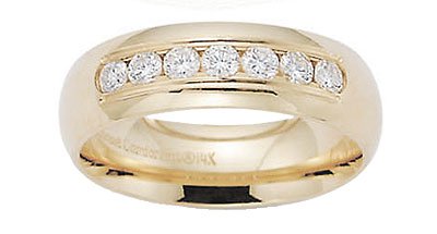 Benchmark - 14 K Yellow Gold Channel Diamond Comfort Ring Reg $1,563