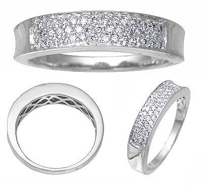 14K White Gold Diamond Band 1/3 CTW Reg $689