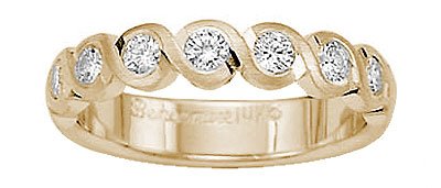 Benchmark - 14 K Yellow Gold Curvy Diamond Band Reg. $1,494