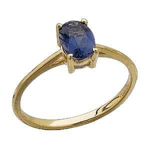 14 K Yellow gold with 1 Ct Genuine Iolite Ring Reg $217