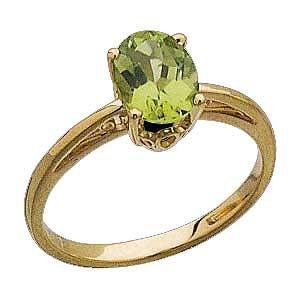 14K Gold with 1.5 Ct. Genuine Periodot Oval Stone Reg $229.99