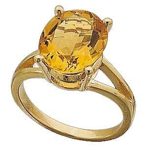 14 K Gold and 5 Ct. Genuine Citrine - Magnificent! Reg $414