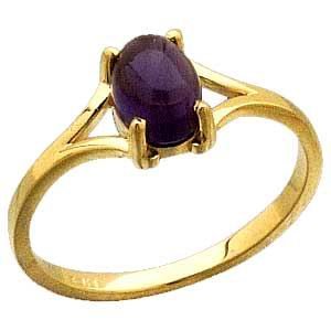 14 K Gold with 1 Ct Amethyst Cabochon Ring Reg $207
