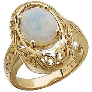 14 K Gold sculptured Oval Opal Cabochon Ring Reg. $529