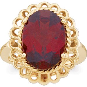 14K Gold Sculptured Mozambique - Garnet Ring Reg $563