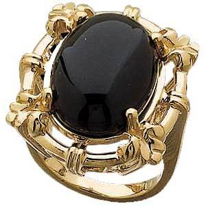 14 K Gold Sculptured Onyx Cabochon Ring Reg $448
