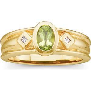 14 K Yellow Gold Peridot and Genuine Diamond Ring Reg $540