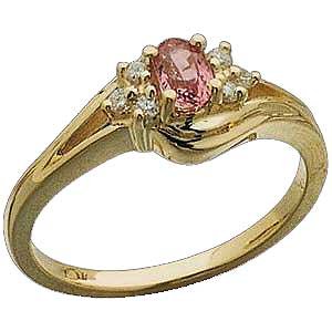 14K Gold Pink Sapphire and Gen. Diamond Ring Reg. $483