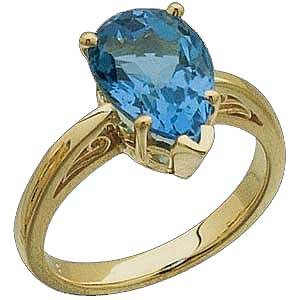 14K Gold Sculptured Ring With Genuine Swiss Topaz Reg $276