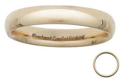 Benchmark - 4mm 14 K Gold Comfort Fit Band Reg $252