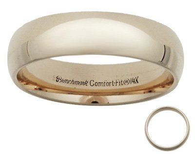 Benchmark - 6mm 14 K Gold Comfort Wedding Band Reg $344