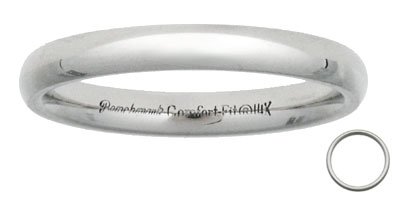 Benchmark - 3mm White Gold Comfort Fit Wedding Band Reg $206