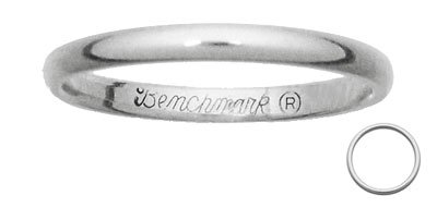 Benchmark - 2mm 14 K White gold Band Reg $172