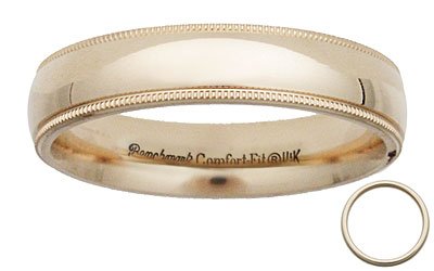 Benchmark - 5mm Comfort 14 K Yellow Gold Milgrain Band Reg $287