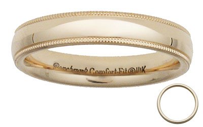 Benchmark - 4mm 14 K Yellow Gold Comfort Milgrain Band Reg $229