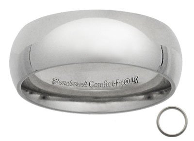 Benchmark - 8mm Comfort Fit 14 K White Gold Comfort Band Reg $540