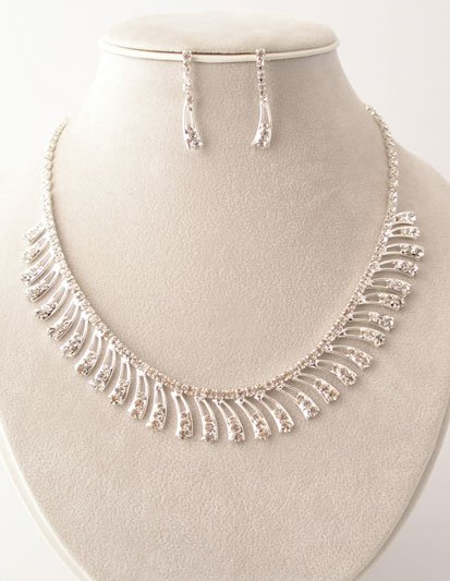 Lovely Clear Rhinestone Necklace/Earring Set Reg $49.99
