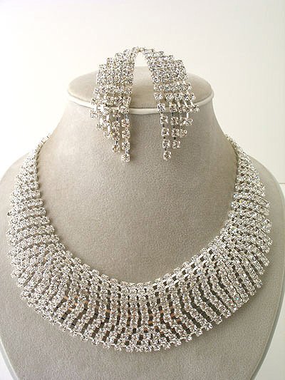 "Cleopatra" Rhinestone Necklace/Earring Set Reg $139