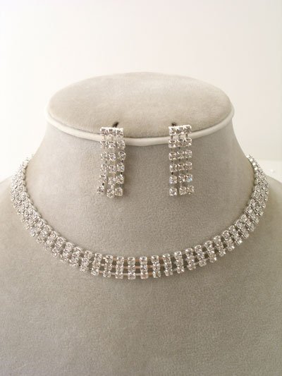 3 Strand Evening Wear Necklace/Earring Set Reg $42.99
