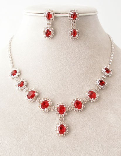 "Lilly" Cluster Shape Necklace/Earring Set Reg $69.99