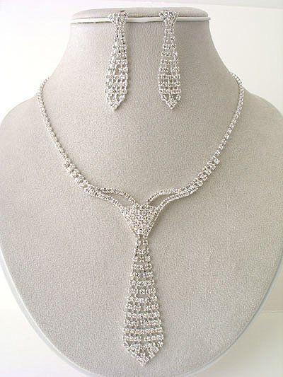 HK Design Necktie Necklace/Earring Set Reg $69.96