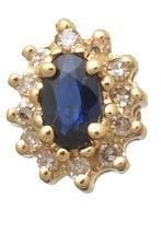 Sapphire and Diamond Cluster Earrings Reg $287