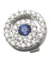 Diamond and Sapphire Circle Earrings Reg $624