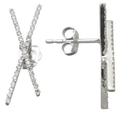 Awesome Genuine Diamond X Earrings Reg $543
